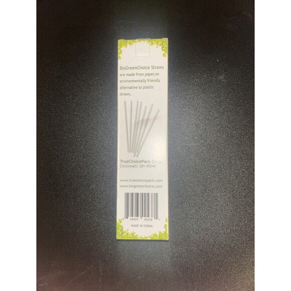 New 8 Packs 400 Total BioGreenChoice Paper Straws 7.75" x 0.23" White - Picture 4 of 11